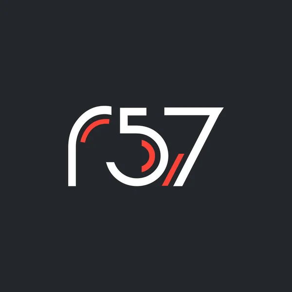 Cijfer en letter logo R57 — Stockvector