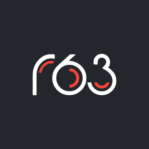 Cijfer en letter logo R63 — Stockvector