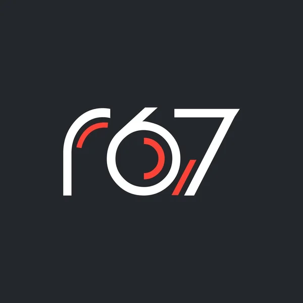 Cijfer en letter logo R67 — Stockvector
