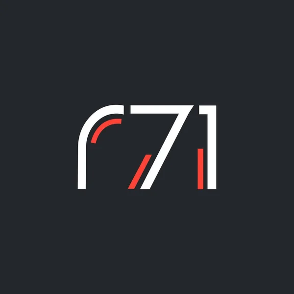 Zahl und Buchstabe logo r71 — Stockvektor