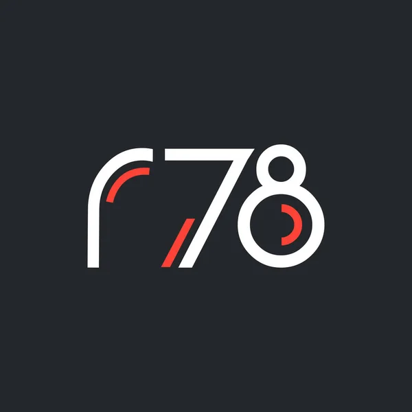 Logotipo de número y letra R78 — Vector de stock