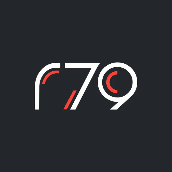Logotipo de número y letra R79 — Vector de stock