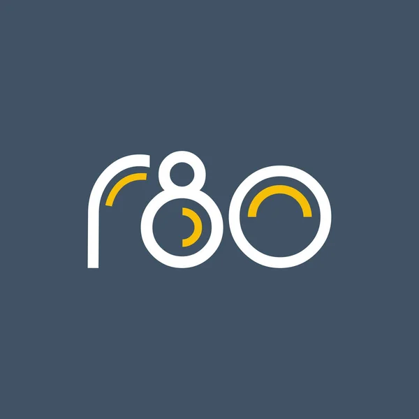 Номер и логотип буквы R80 — стоковый вектор