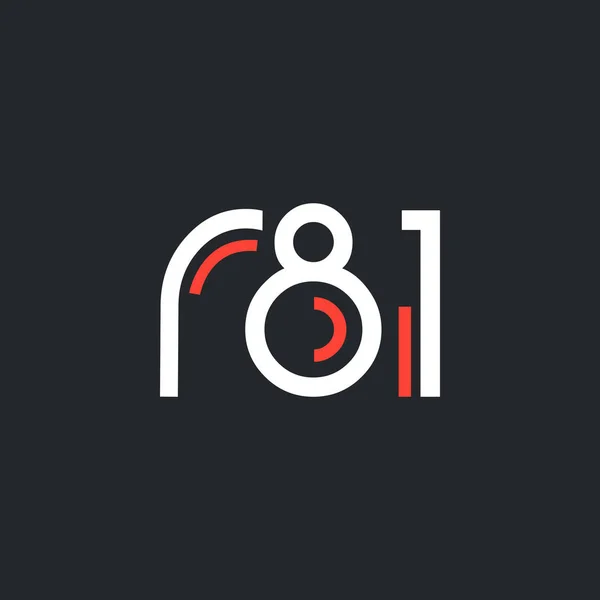 Cijfer en letter logo R81 — Stockvector