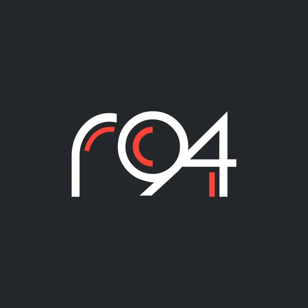 Cijfer en letter logo R94 — Stockvector