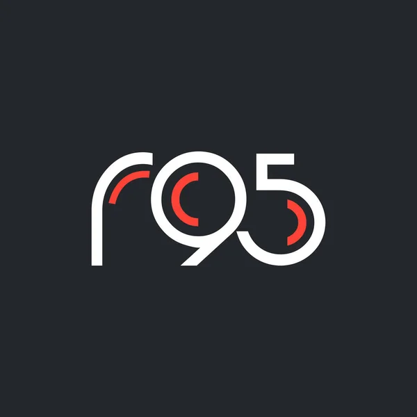 Номер и логотип буквы R95 — стоковый вектор