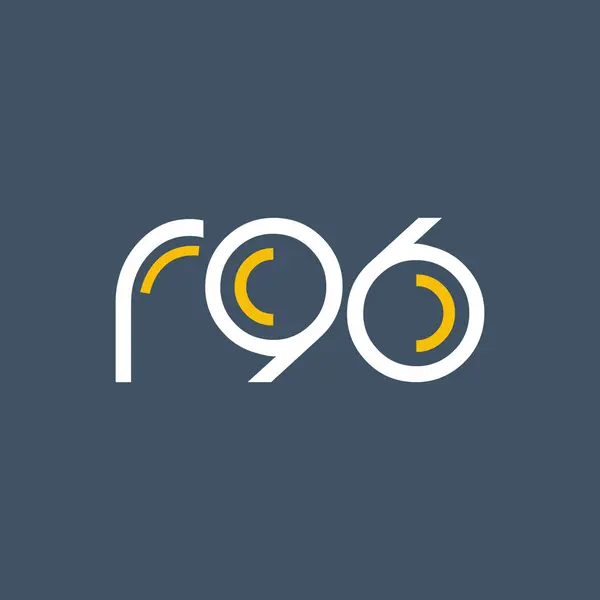 番号と文字ロゴ R96 — ストックベクタ