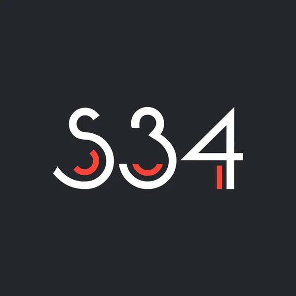 Ontwerp van digitale logo S34 — Stockvector