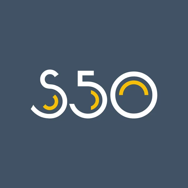 Zahl und Buchstabe Logo s50 — Stockvektor