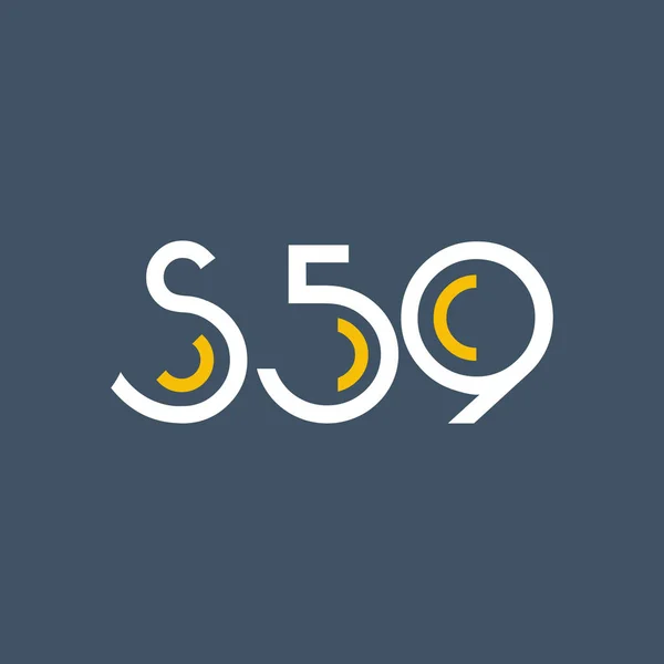 Numero e logo della lettera s59 — Vettoriale Stock