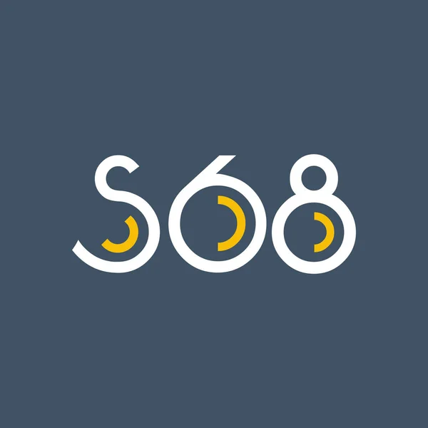 Sayı ve harf logo s68 — Stok Vektör