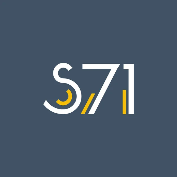 Zahl und Buchstabe Logo s71 — Stockvektor