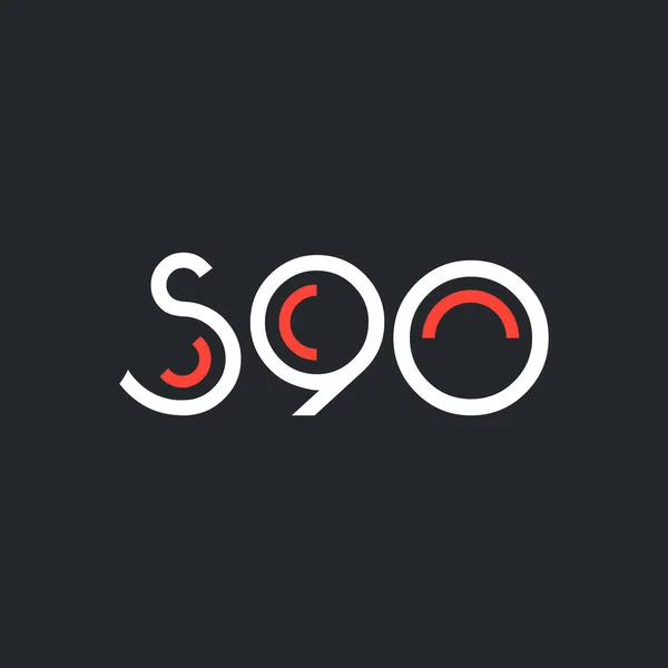 Číslo a písmeno logo s90 — Stockový vektor