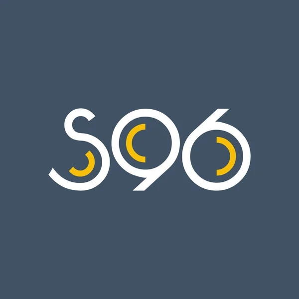 Číslo a písmeno s96 logo — Stockový vektor