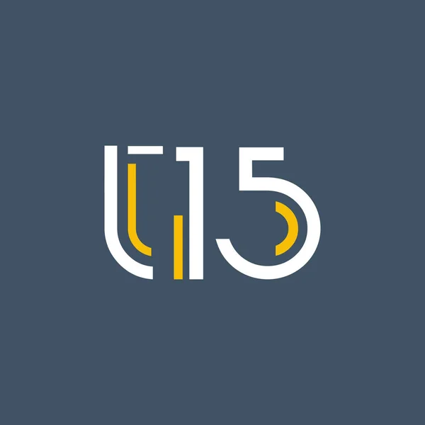 Αριθμό και το γράμμα λογότυπο t15 — Διανυσματικό Αρχείο