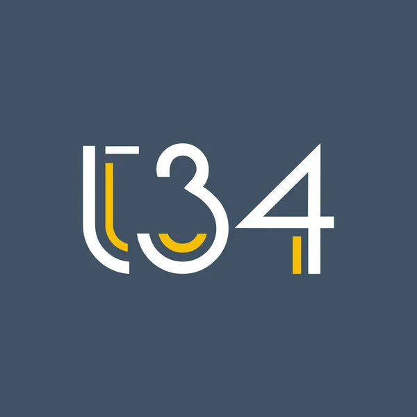 Sayı ve harf logo t34 — Stok Vektör