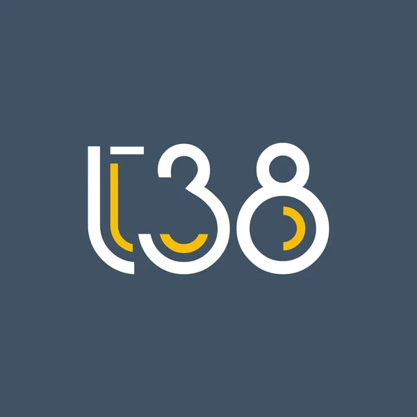 Cijfer en letter logo t38 — Stockvector