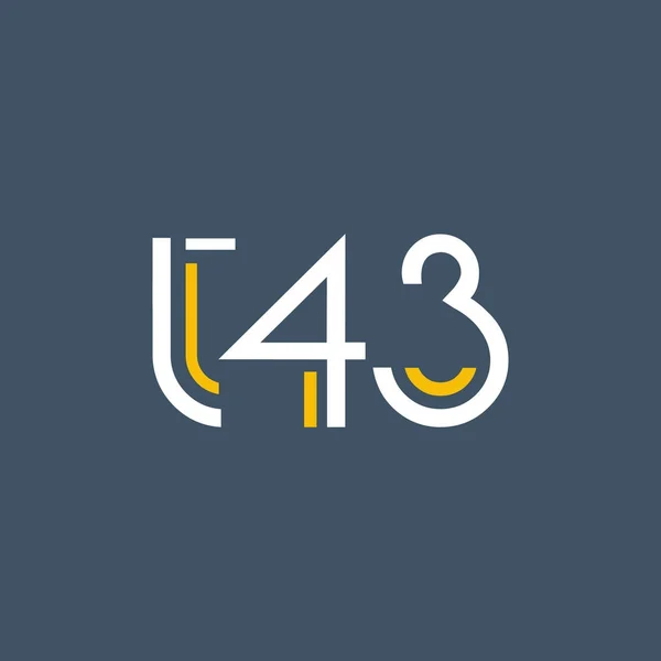 Sayı ve harf logo t43 — Stok Vektör