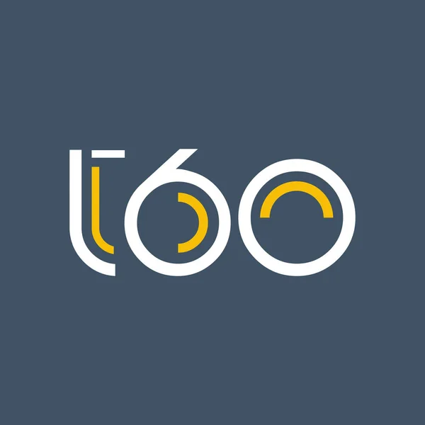 Nummer och bokstav logotyp t60 — Stock vektor