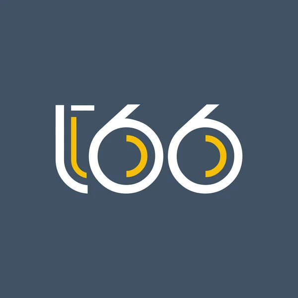 Αριθμό και το γράμμα t66 λογότυπο — Διανυσματικό Αρχείο