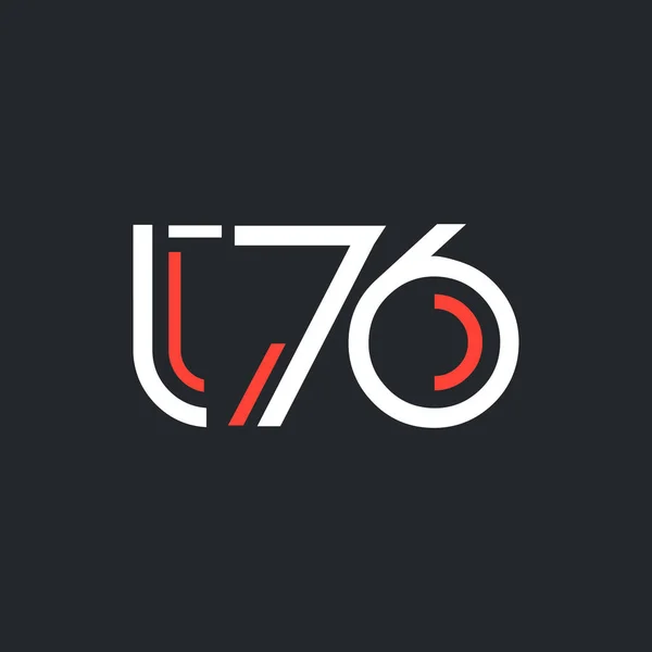 Zahl und Buchstabe Logo t76 — Stockvektor