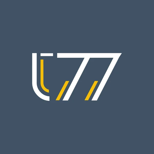 Číslo a písmeno logo t77 — Stockový vektor