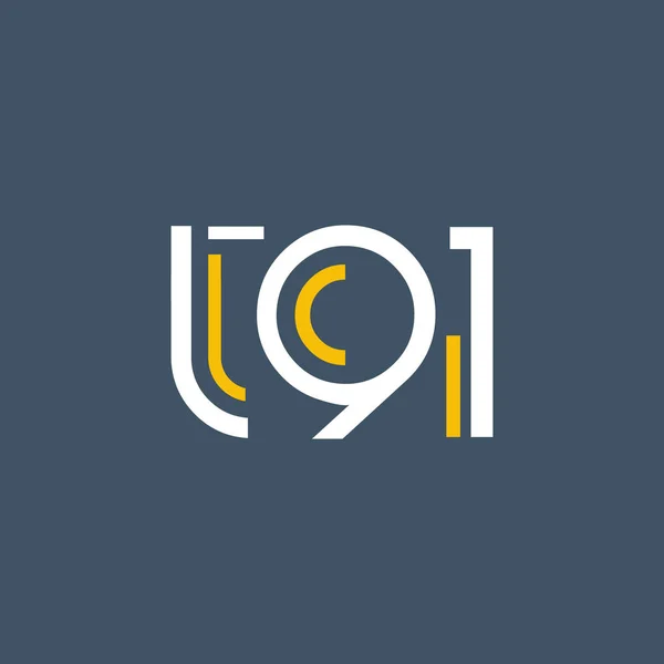 Liczby i litery t91 logo — Wektor stockowy