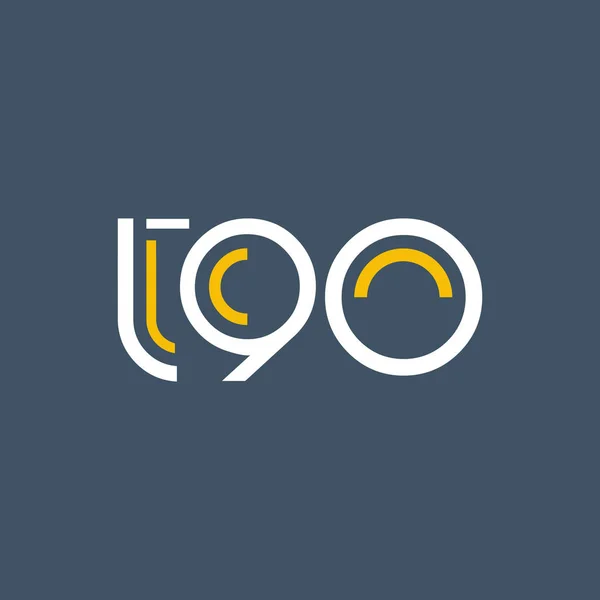 Αριθμό και το γράμμα λογότυπο t90 — Διανυσματικό Αρχείο