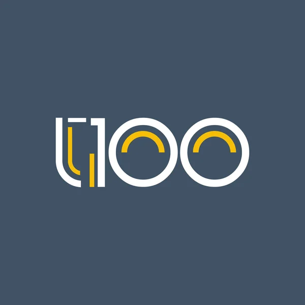 Αριθμό και το γράμμα λογότυπο t100 — Διανυσματικό Αρχείο