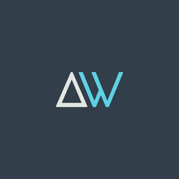 Lettere A & W azienda Logo — Vettoriale Stock