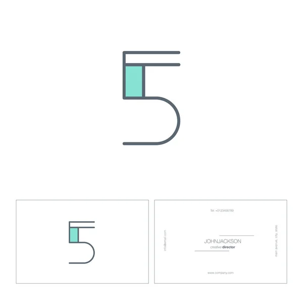 Numéro numérique logo 5 — Image vectorielle