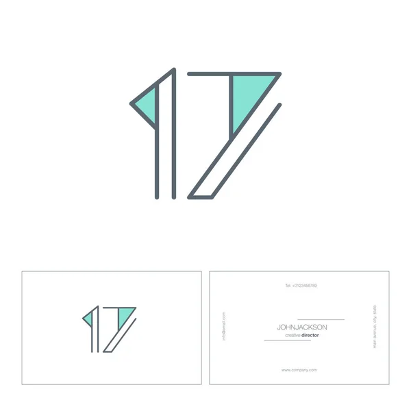 Logotipo del número digital 17 — Archivo Imágenes Vectoriales