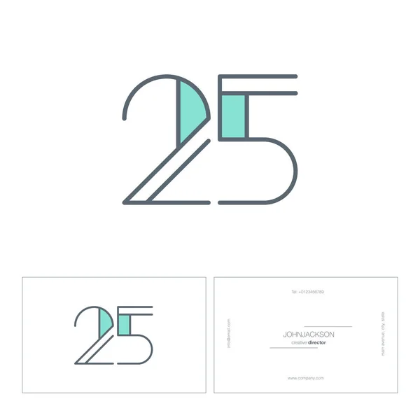 Digital number logo 25 — Stock Vector