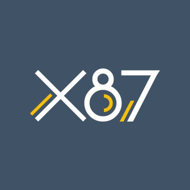 logo ile mektup ve sayı X87 