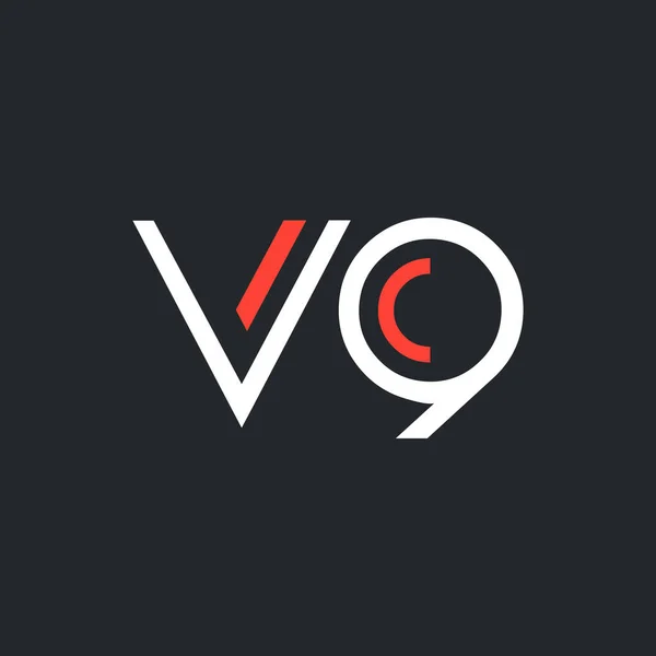 Logotipo com letra e número V9 — Vetor de Stock
