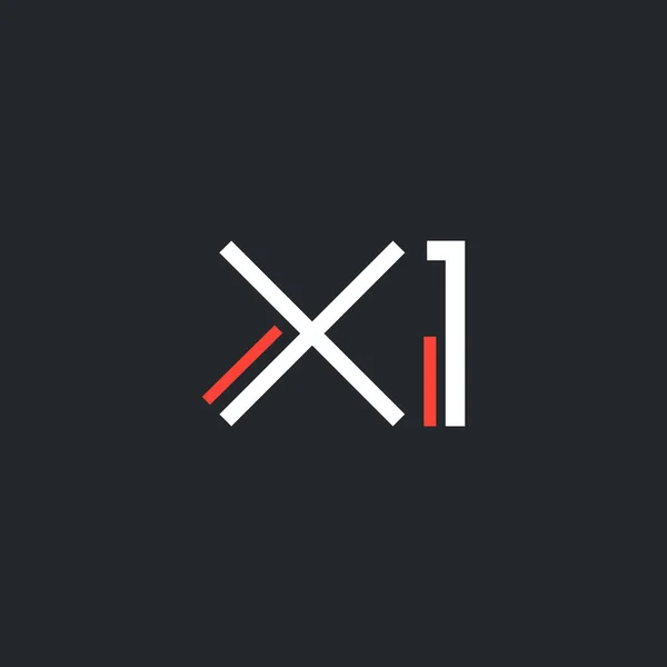 Логотип с буквой и номером X1 — стоковый вектор