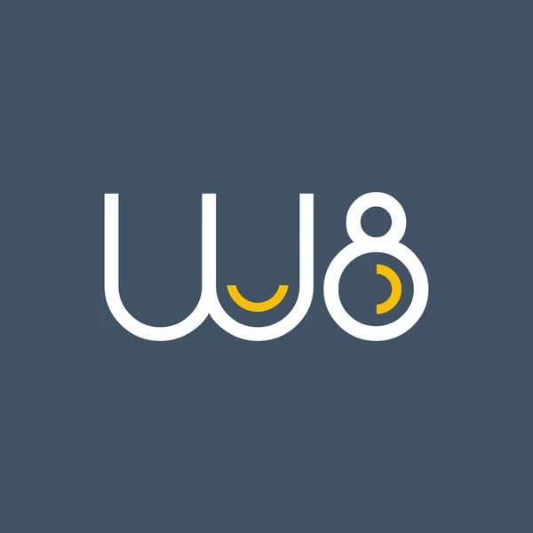 Logotipo con letra y número W8 — Vector de stock