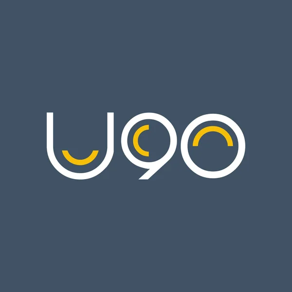 Logo avec lettre et numéro U90 — Image vectorielle