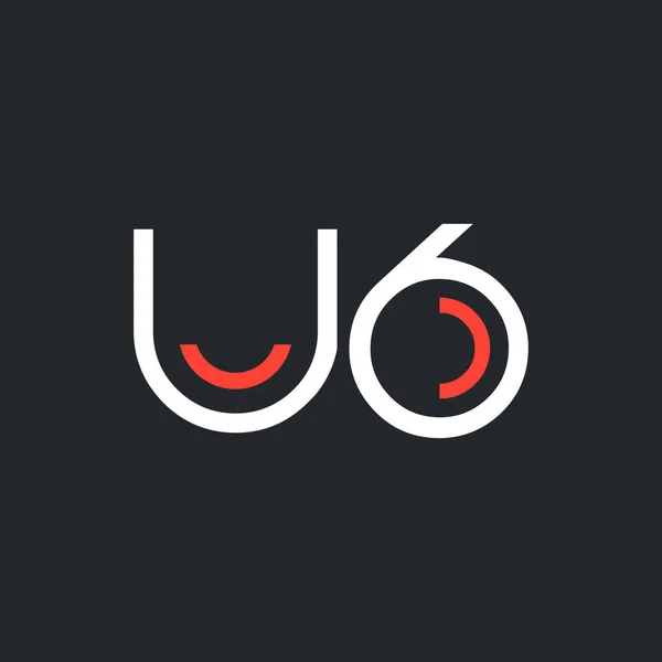 Digital logosu U6 tasarımını — Stok Vektör