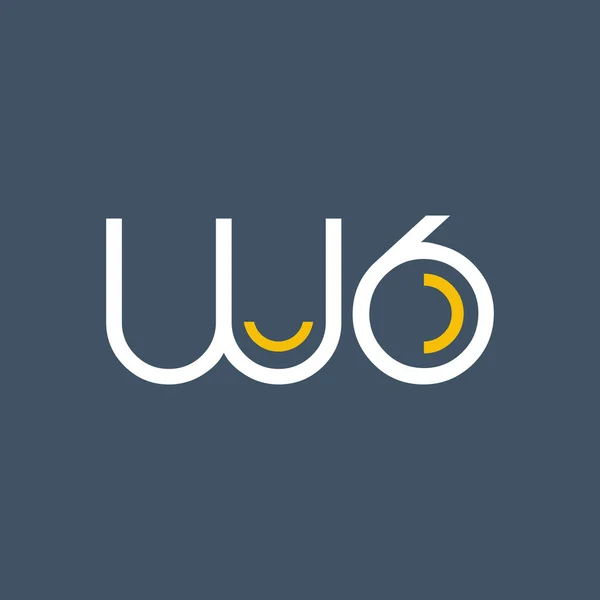 Logotipo con letra y número W6 — Vector de stock