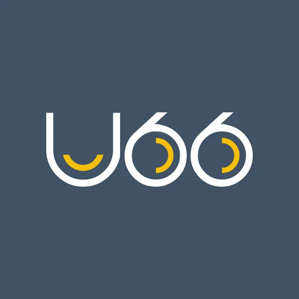 Desain dari logo digital U66 - Stok Vektor