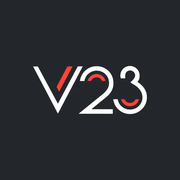 Logotipo com letra e número V23 —  Vetores de Stock