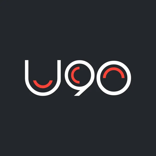 Λογότυπο με γράμμα και αριθμός U90 — Διανυσματικό Αρχείο