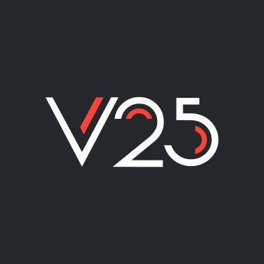 harf ve sayı V25 ile logo
