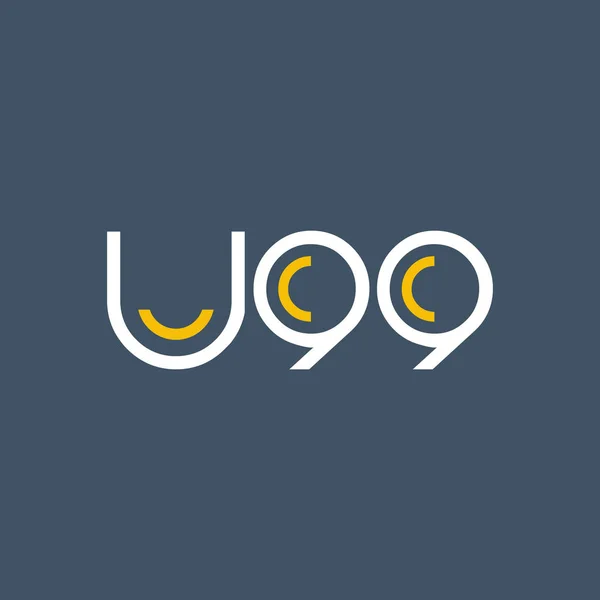 Logotyp med brev och antal U99 — Stock vektor