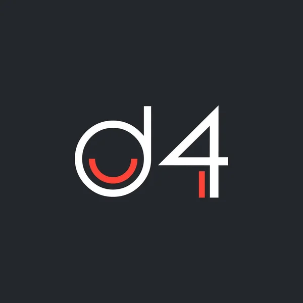 Ontwerp van digitale logo D4 — Stockvector