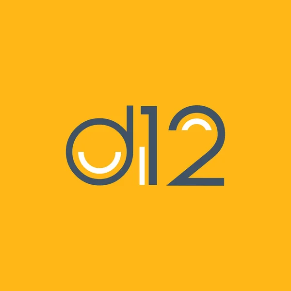 Diseño del logo digital D12 — Vector de stock