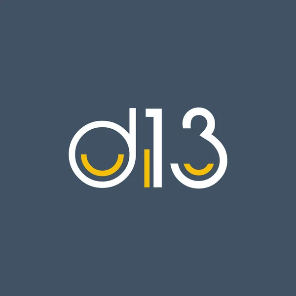 Design digitális logó D13 — Stock Vector