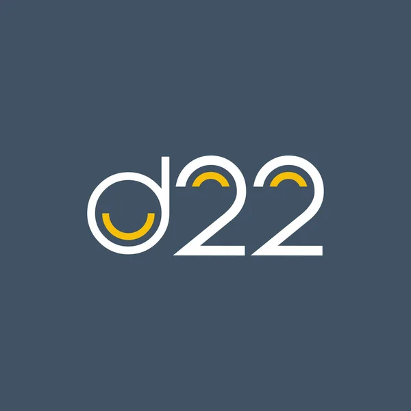Design digitális logó D22 — Stock Vector
