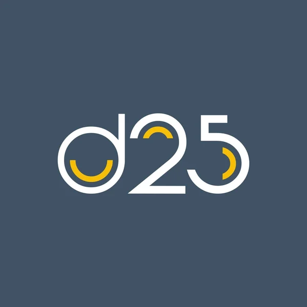 Дизайн цифрового логотипа D25 — стоковый вектор
